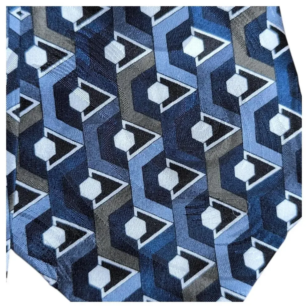 Como Collezione‎ Tie Set Mens Silk Necktie Geometric Pattern Italy Classic